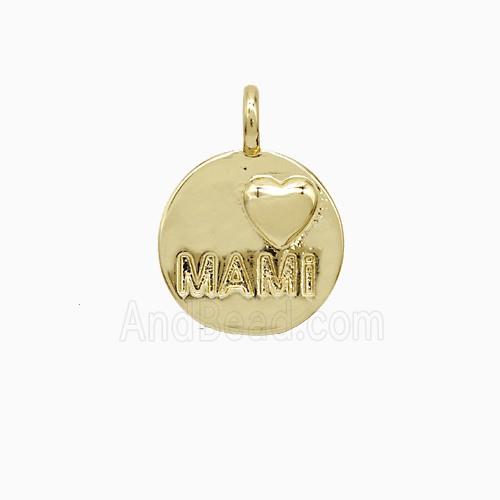 Copper MAMI Heart Pendant Gold Plated