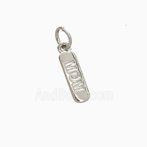 Copper MOM Pendant Stick Platinum Plated