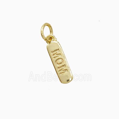 Copper MOM Pendant Stick Gold Plated
