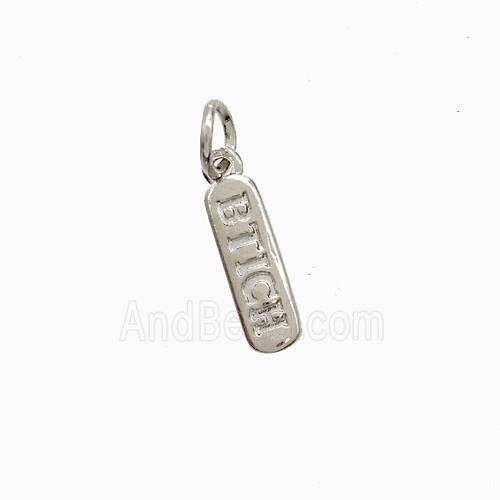Copper Btich Pendant Stick Platinum Plated
