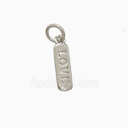 Copper Love Pendant Stick Platinum Plated
