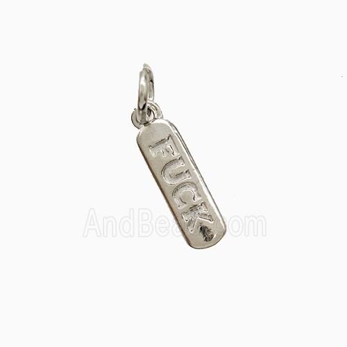 Copper Fuck Pendant Stick Platinum Plated