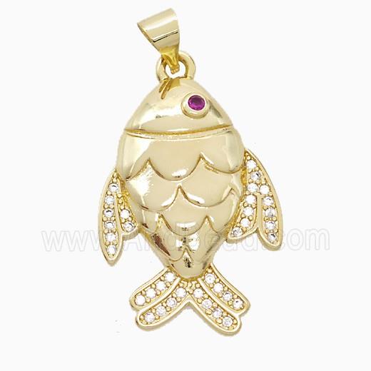 Copper Pendant Pave Zircon, Gold Plated