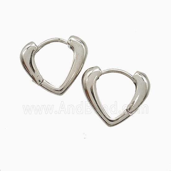 Copper Heart Hoop Earrings Platinum Plated