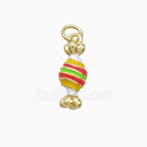 Copper Candy Pendant Multicolor Enamel Sweet Gold Plated