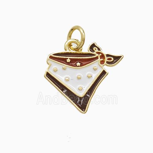 Copper Cowboy Charms Pendant Multicolor Enamel Gold Plated