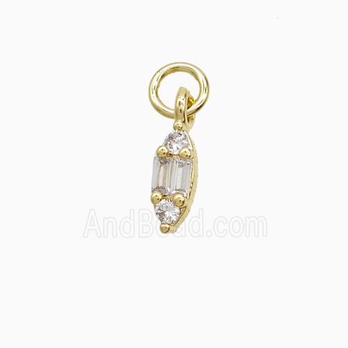 Copper Leaf Pendant Pave Zirconia Gold Plated