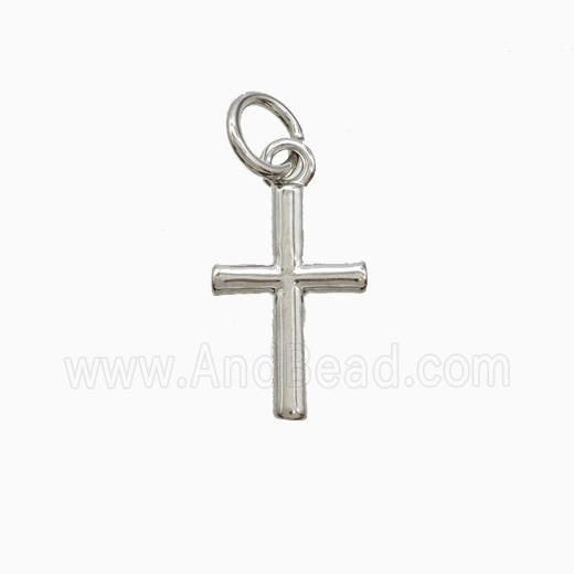 Copper Cross Pendant Platinum Plated