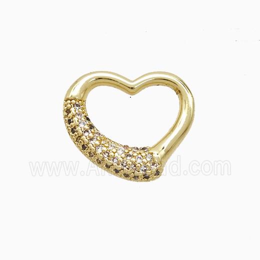 Copper Heart Pendant Pave Zirconia Gold Plated