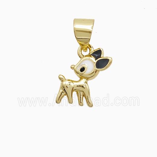 Copper Deer Pendant Enamel Gold Plated
