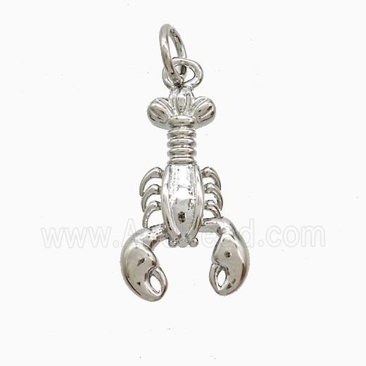 Copper Scorpion Pendant Platinum Plated
