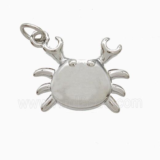 Copper Crab Pendant Platinum Plated
