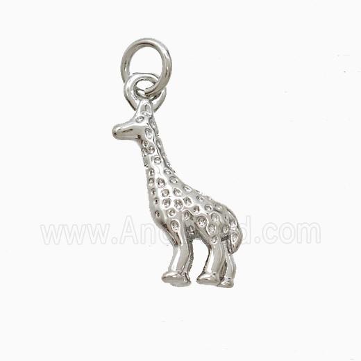 Copper Giraffe Pendant Platinum Plated