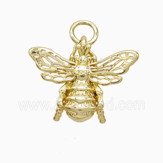 Copper Honeybee Pendant Gold Plated