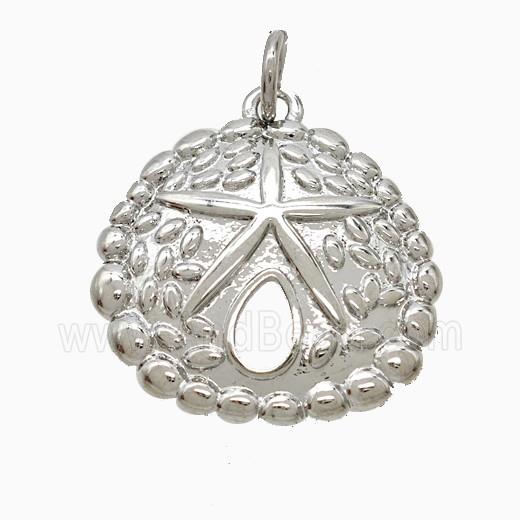 Copper Conch Shell Starfish Pendant Platinum Plated