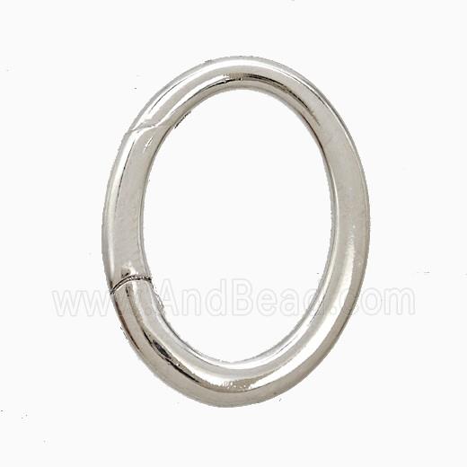 Copper Carabiner Clasp Oval Platinum Plated