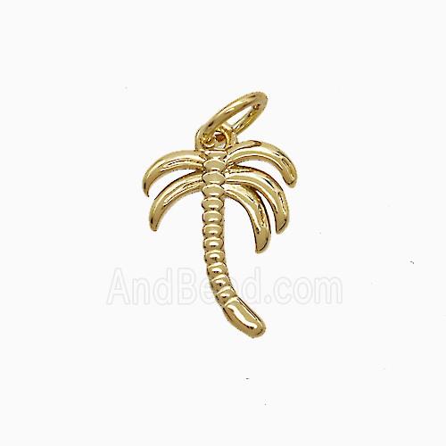 Coconut Tree Charms Copper Palm Pendant Gold Plated