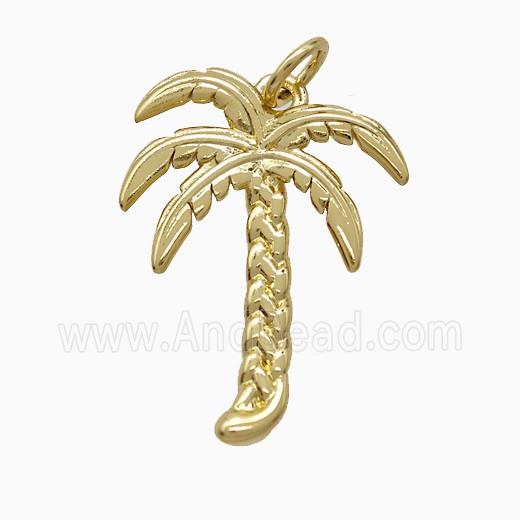 Coconut Tree Copper Palm Pendant Gold Plated