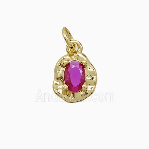 Copper Leaf Pendant Pave Crystal Glass Gold Plated