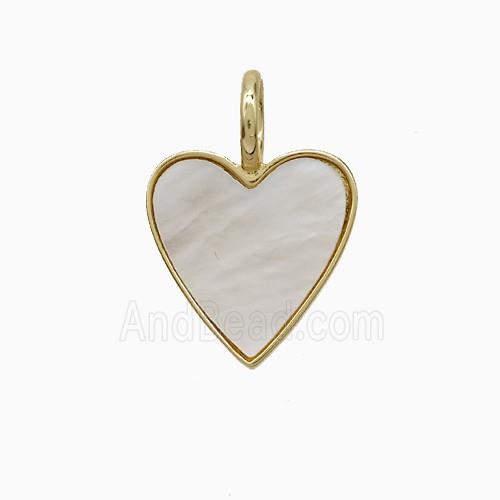 Copper Heart Pendant Pave Shell Gold Plated