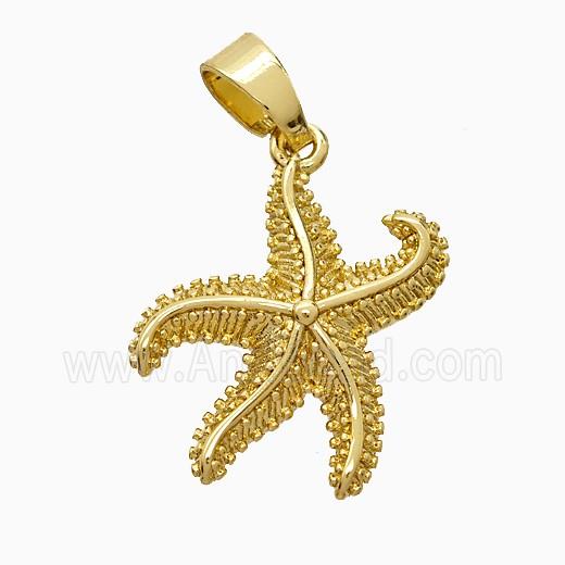 Copper Starfish Pendant Gold Plated
