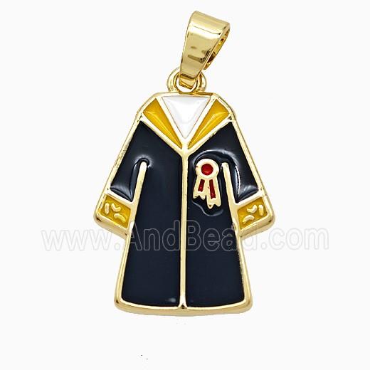 Copper Graduation Clothing Pendant Enamel Gold Plated