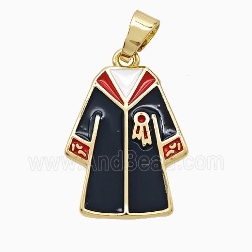 Copper Graduation Clothing Pendant Enamel Gold Plated