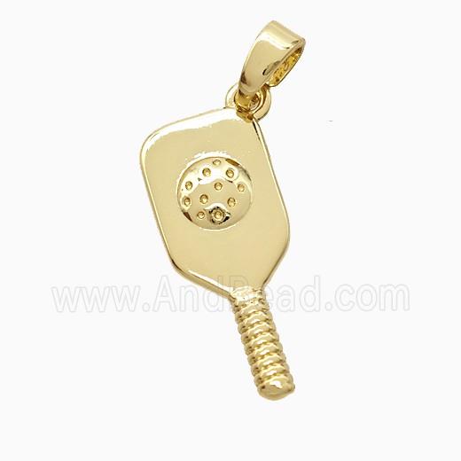 Copper Pickleball Paddle Pendant Sports Gold Plated