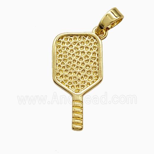 Copper Pickleball Paddle Pendant Sports Gold Plated