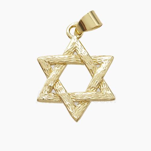 Copper David Star Pendant Gold Plated