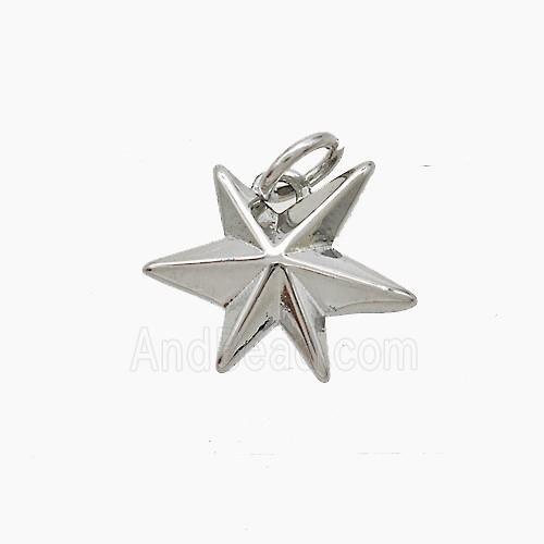 Copper Star Pendant Platinum Plated