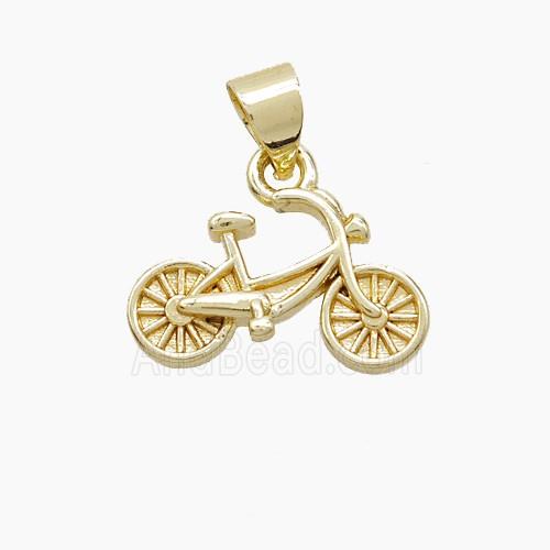 Copper Bicycle Pendant Gold Plated