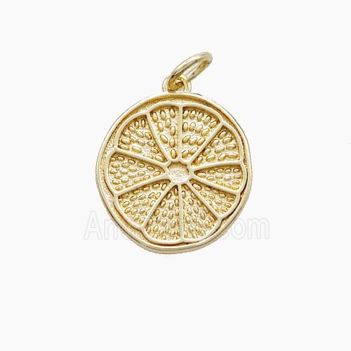 Copper Lemon-Slice Pendant Gold Plated