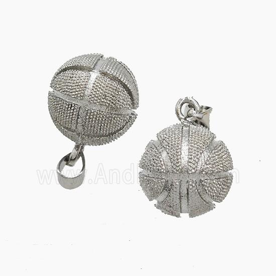 Copper Basketball Pendant Sports Platinum Plated