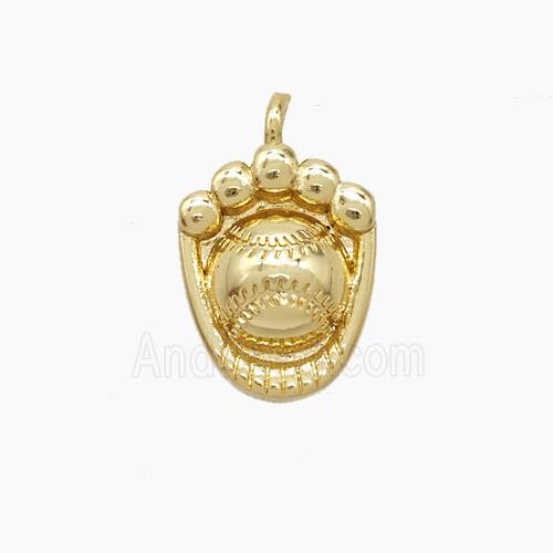 Copper Baseball And Glove Pendant Sports Gold Plated