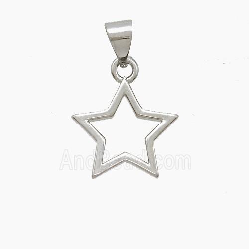 Copper Star Pendant Platinum Plated
