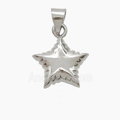 Copper Star Pendant Platinum Plated