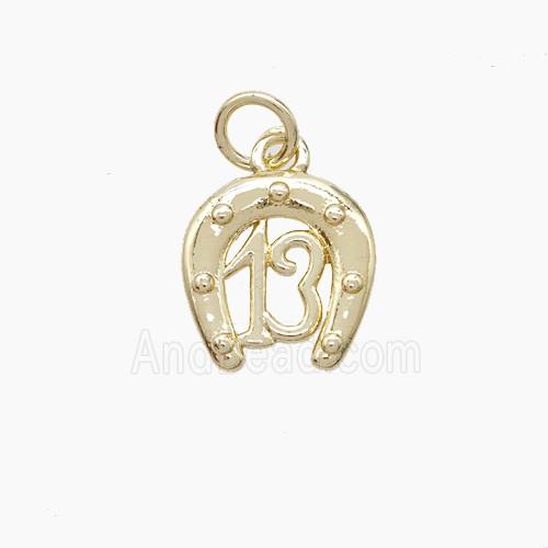 Copper Horseshoe Pendant 13 Gold Plated