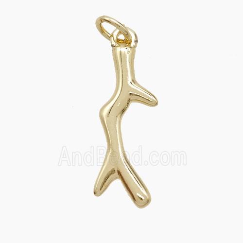 Copper Deer Breast Pendant Gold Plated