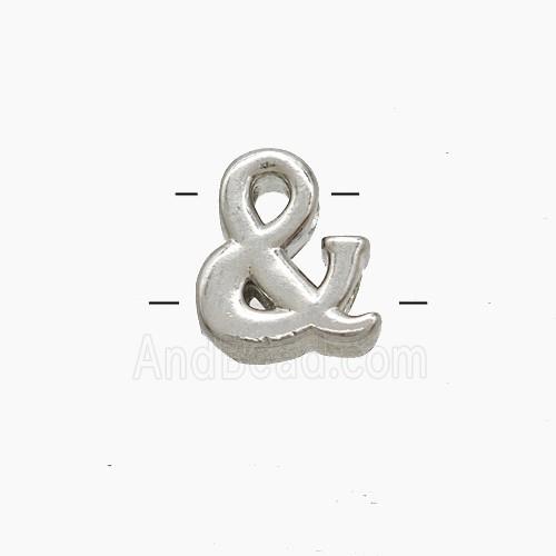 Copper Symbols Beads 2holes Platinum Plated