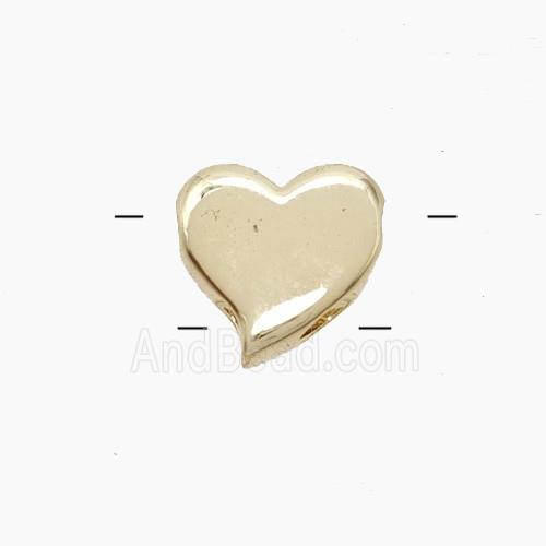 Copper Heart Beads 2holes Gold Plated