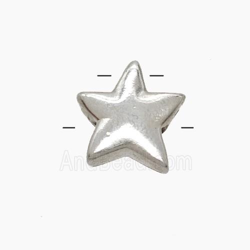 Copper Star Beads 2holes Platinum Plated