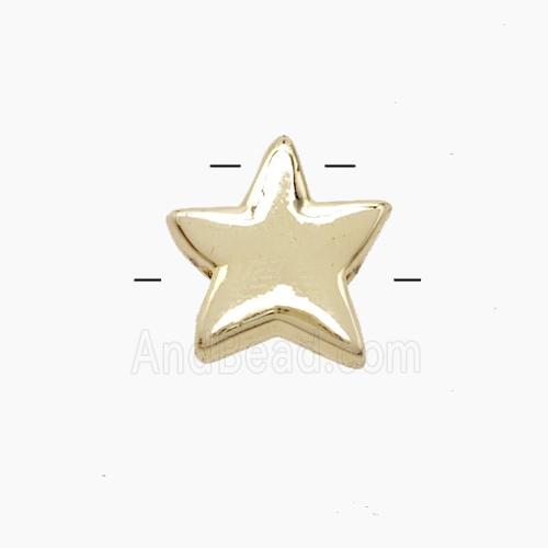 Copper Star Beads 2holes Gold Plated