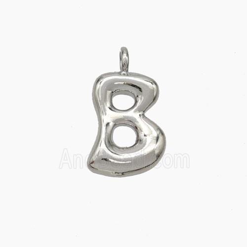 Copper Letter-B Pendant Platinum Plated