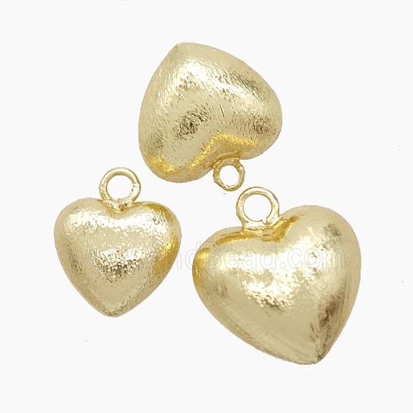 Copper Heart Pendant Brushed Gold Plated