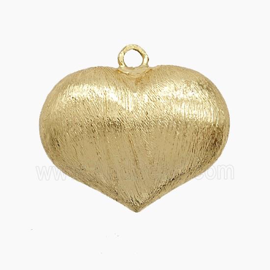 Copper Heart Pendant Brushed Gold Plated