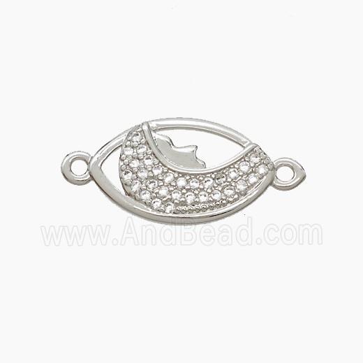 Copper Baby Connector Pave Zirconia Eye Platinum Plated