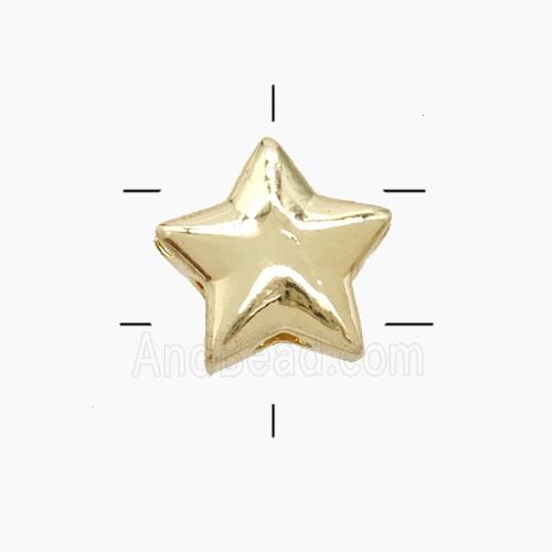 Copper Star Beads 2holes Gold Plated
