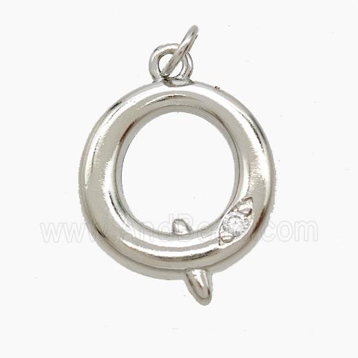 Copper Letter-Q Pendant Pave Zirconia Platinum Plated