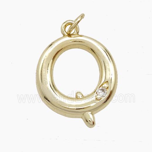 Copper Letter-Q Pendant Pave Zirconia Gold Plated